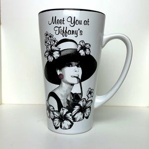 Radio Days Audrey Hepburn “Meet you at Tiffany’s Latte/Coffee Mug Black & White